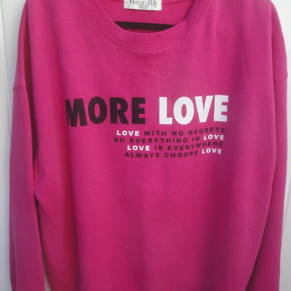 Wound Up More Love Graphic Long Sleeve Sweatshirt XXXL Pink - Picture 3 of 7